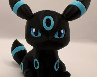 Shiny Umbreon Inspired 3D Printed Figurine | Handcrafted Pokemon Fan Art Collectible | Home Decor Gift