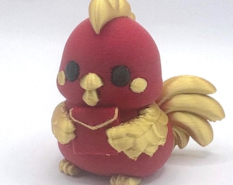 3D Printed Rooster Figurine – Chinese Zodiac Decor, Lunar New Year Collectible