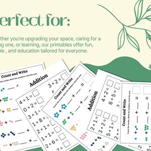 Addition Worksheet for Kids Learning Math | Fun Educational Practice Sheet for Building Arithmetic Skills | Homeschool Math Resource