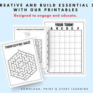 fall Coloring Pages Thanksgiving Maze  for Kids, Printable Educational Activity Sheets, Puzzle Game