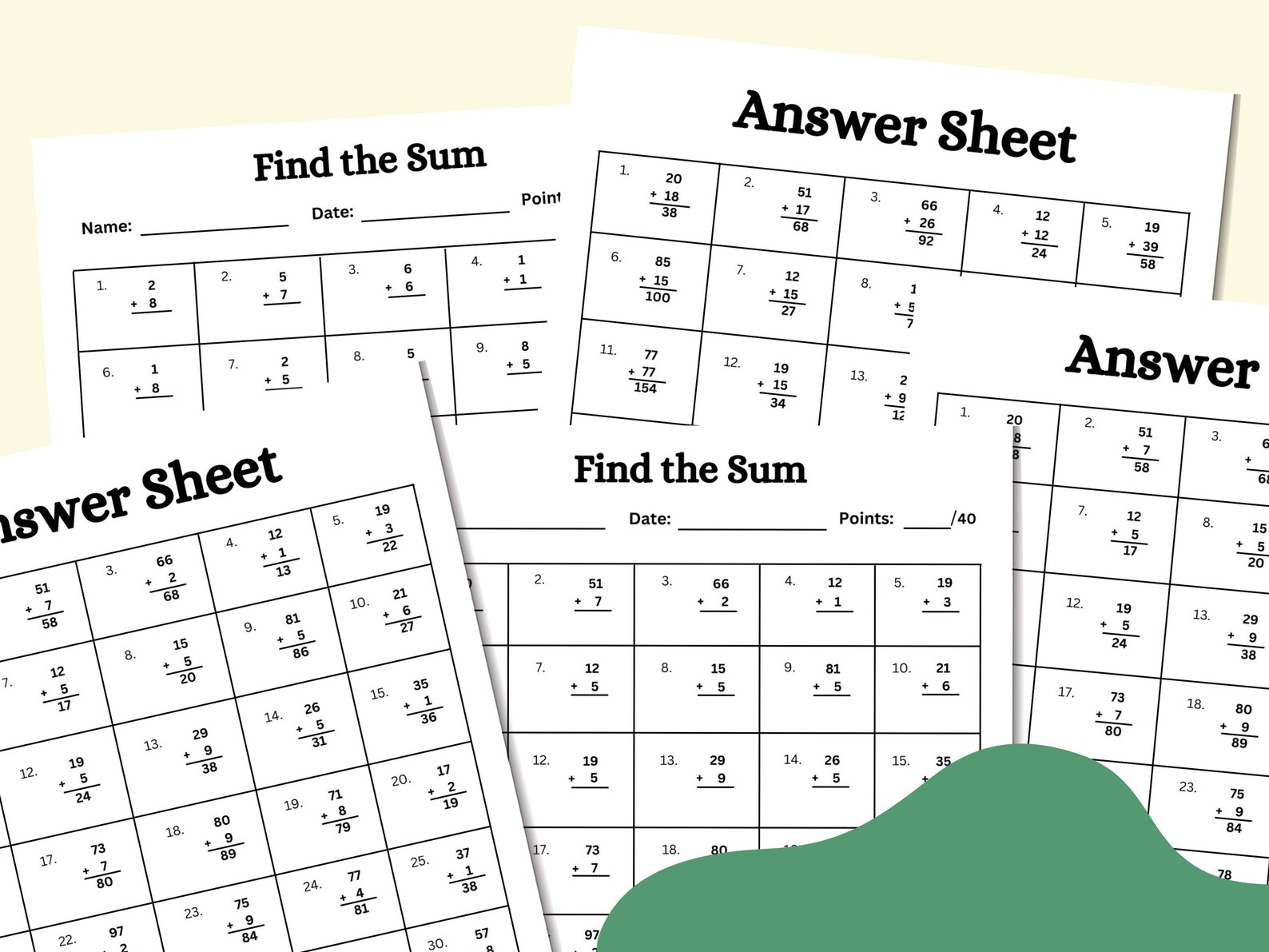 Addition Worksheet for Kids: Beginner Math Sheets | One Digit Additions ...