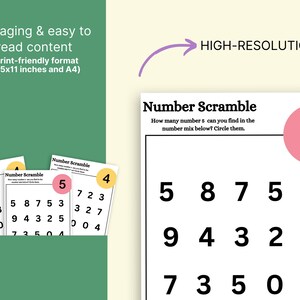 Scramble Number Worksheet for Kids – Fun Math Activity, Number Recognition & Writing Practice, Educational Printable PDF