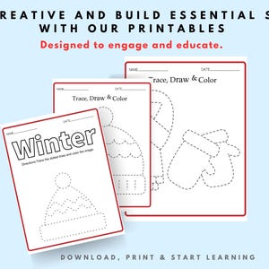 Christmas Tracing Pages for Kids – Winter Holiday Drawing and Coloring Fun