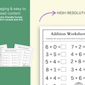 Addition Math Worksheet Version 01 – Printable Math Practice for Kids, Early Learning, Homeschool & Classroom Resources