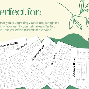 Addition Math Worksheet Version 4 - Printable Educational Activity Sheet for Kids, Practice Basic Addition Skill, Homeschool & Classroom Use