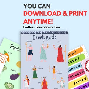 Paquete de carteles educativos / Tablas de aprendizaje imprimibles / Colores, emociones, clima, direcciones, estaciones y más / Imprimibles de aprendizaje para niños