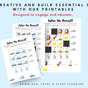 Logic game and Challenging Picture Puzzle Activity for Kids with Math-Based Brain Teasers| Boost Problem Solving and Critical Thinking Skill