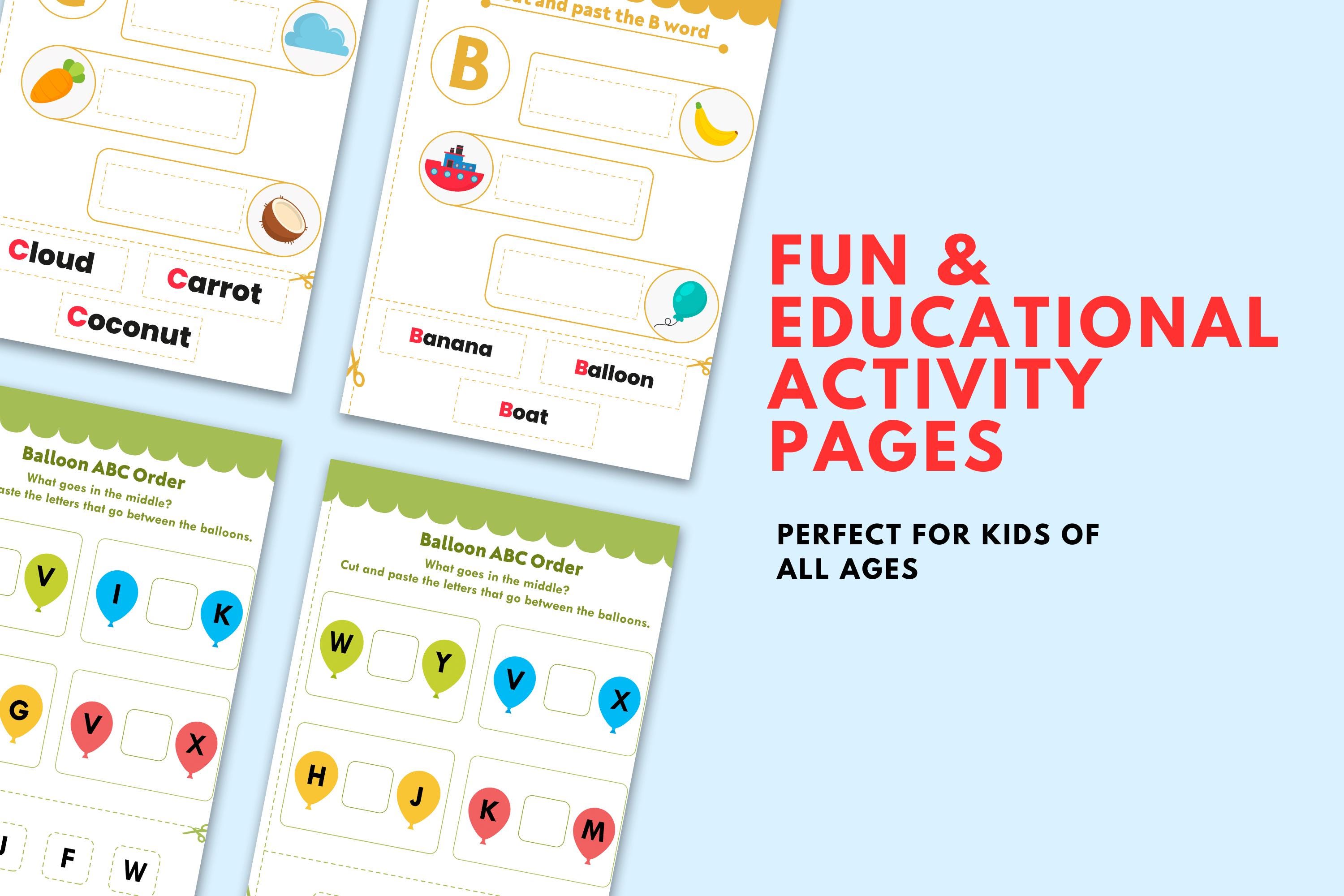 Alphabet Balloon-themed Printable Activity Pages for Kids | Educational ...