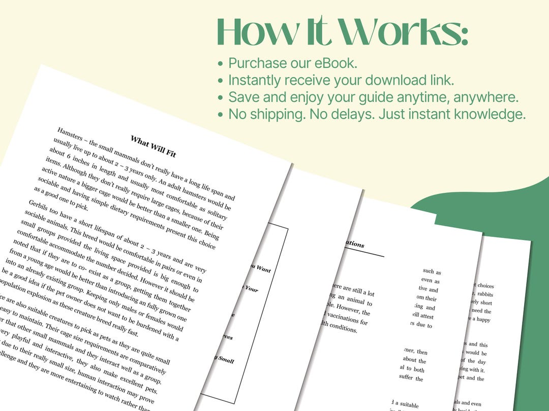 Image showcasing Choosing A Pet Ebook: Small Mammal Guide for Families (PDF Downloadable ...