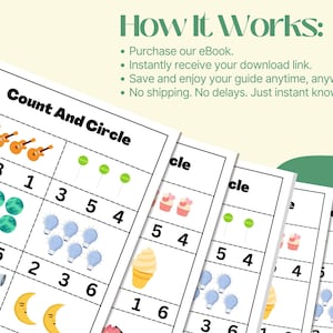 Count and Circle Math Activity Worksheets for Preschool and Kindergarten | Early Math Practice for Kids Ages 3–6 | Number Recognition & Skil