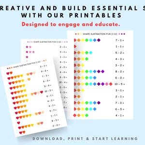 Visual Subtraction Worksheet for Kids: Printable Early Math Practice & Interactive Calculation Exercises for Young Learners