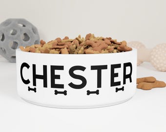 Custom Dog Bowl Personalized Dog Bowl Dog Name Bowl Custom Dog Bowls Ceramic Pet Bowl Pet Lover Gift Pet Christmas Puppy Gift