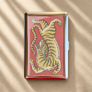 tiger cigarette case Vintage Japanese Kyoto Damascen Ware Gold And Silver Case Amita Damascene Tiger Cigarette Case - Etsy