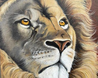 ライオン　絵画　動物画　アクリル画　キャンバスF9号　BAEZ3 ライオン 絵画 動物画 アクリル画 キャンバスF9号 BAEZ3 - メルカリ