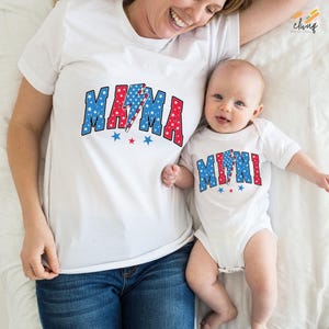 American Mama and Mini PNG, Mama Svg, 4th of July Png, USA Png, America Png, Mama and Me patriotic Png, Checkered Mama and Mini Png