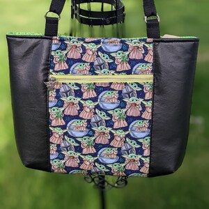 Bolso grande de Baby Yoda, bolso de hombro, cartera