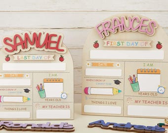 Wooden First and Last Day of School Sign: Photo Prop Keepsake