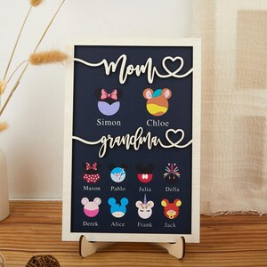 Personalized Best Mom Grandma Ever Wooden Sign, Custom Wood Frame Mothers Day Gift, Mother's Day Wooden Frame, Gift For Mom,Gift For Grandma
