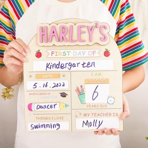 Personalized Wooden Back to School Sign: First Day Photo Prop