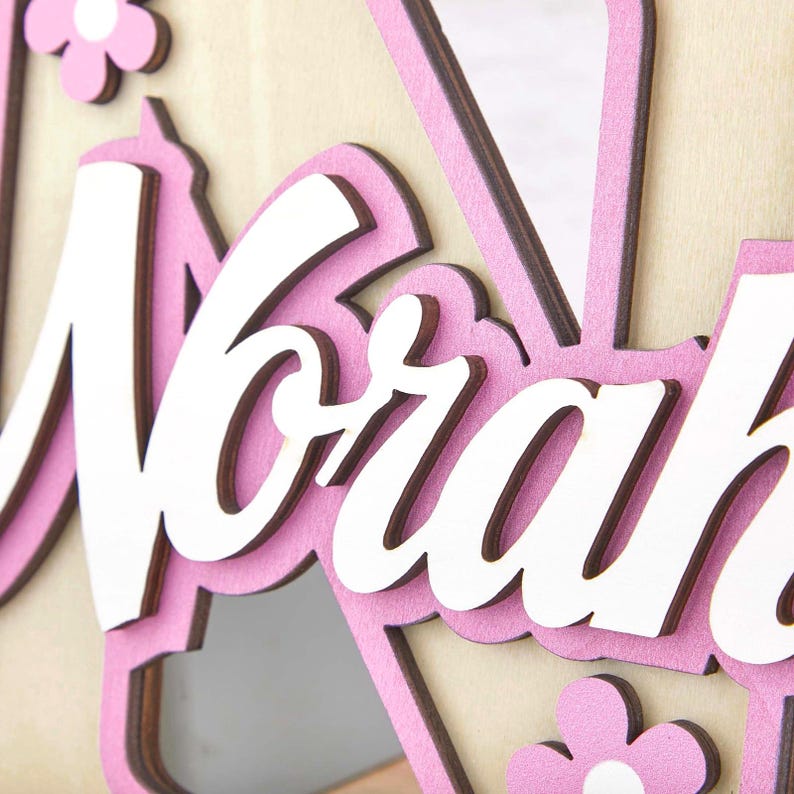 Personalized Initials Wall Sign - Modern Wooden Name Plaque with Capitalized Letters, Custom Nursery Door Sign, Kids Room Decor image 7