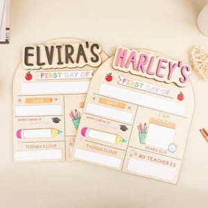 First And Last Day Of School Sign, Back to School Sign, Kindergarten 1st Day of School Sign, First Day Wooden School Board,School Photo Prop