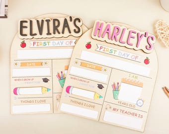 Wooden First and Last Day of School Sign: Photo Prop Keepsake
