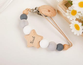 Personalized Pacifier Clip, Baby Shower Gift, Custom Soother Clip, Newborn Gift, Baby Binky Clip, Custom Dummy Clip, Baby Binky Clip