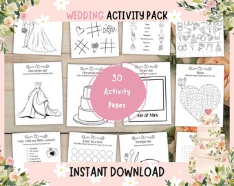 30 Page Wedding Activity Pack for Kids – Fun & Engaging Printable Games! Kids Table, wedding reception kid favor, bridal events, download