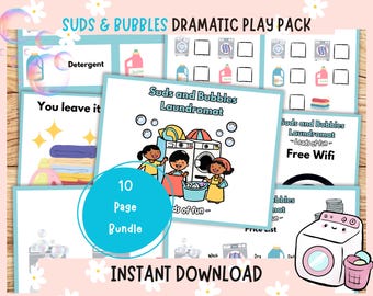 Laundromat Creative Play Printable | Pretend Play Set for Kids | Instant Download. Pretend play. Home school. Pre school set up. Play Kids