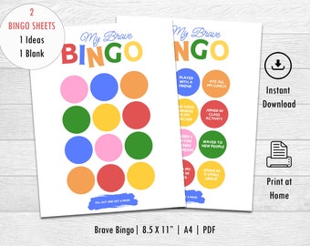 Brave Bingo, Rewards Chart. Selective Mutism, Anxiety for kids.