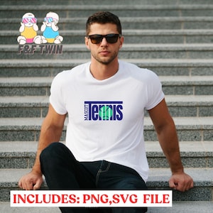 Tennis PNG Design - Retro Tennis Clipart, Sports Tennis Shirt, Tennis Lover Digital Download, Instant SVG for Cricut & Sublimation