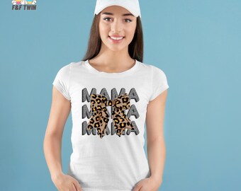 Estampa de oncinha Mama PNG: Design de camiseta de mãe selvagem (download digital)