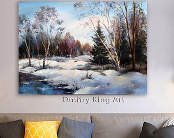 Large Winter Wall Art, Vintage Christmas Tree Wall Decor, Canvas Wall Art, Christmas Decor, Extra Large Wall Art, Framed Canvas Art Winter