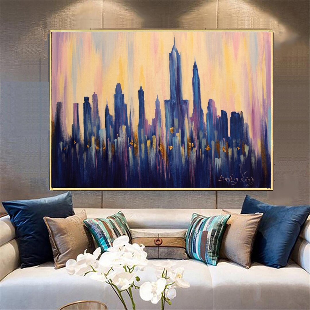 Large New York Wall Art Modern New York City Skyline Art, NYC Canvas ...