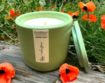 Poppy + Sweetgrass Soy Candle - Concrete Botanicals Collection