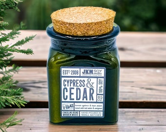 Cypress & Cedar 8.5oz Soy Candle - Ampersand Collection