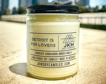 Detroit is for Lovers 9oz Soy Candle - Michigan Collection