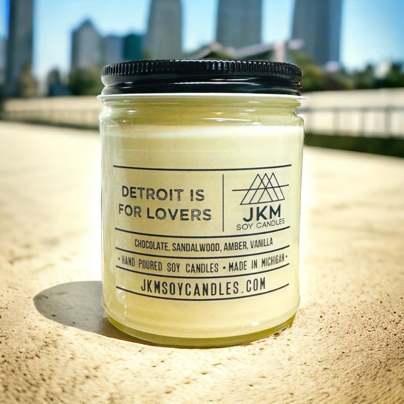 Detroit is for Lovers 9oz Soy Candle Michigan Collection image 1