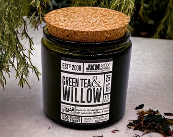 Green Tea & Willow 13oz Soy Candle - Ampersand Collection