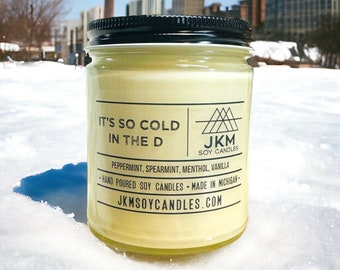 It's So Cold in the D 9oz Soy Candle - Michigan Collection