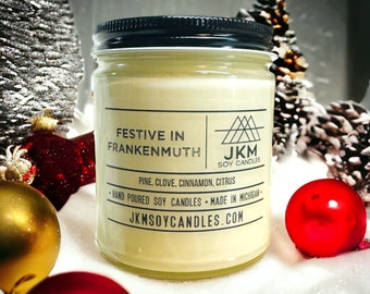 Festive in Frankenmuth 9oz Soy Candle - Michigan Collection