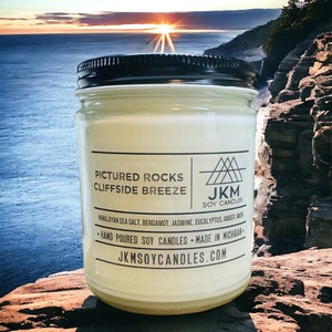Pictured Rocks Cliffside Breeze 9oz Soy Candle - Michigan Collection
