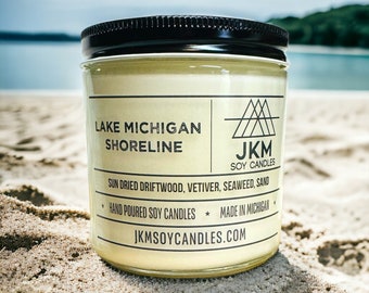 Lake Michigan Shoreline 16oz Soy Candle - Michigan Collection