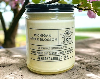 Michigan Apple Blossom 9oz Soy Candle - Michigan Collection