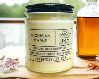 Michigan Maple 9oz Soy Candle - Michigan Collection