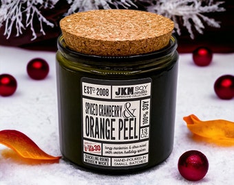 Spiced Cranberry & Orange Peel 13oz Soy Candle - Ampersand Collection