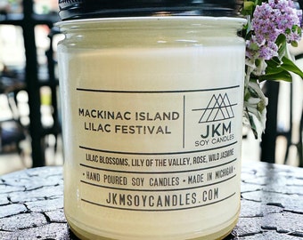 Mackinac Island Lilac Festival 9oz Soy Candle - Michigan Collection