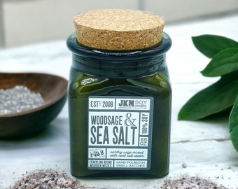Woodsage & Sea Salt 8.5oz Soy Candle - Ampersand Collection