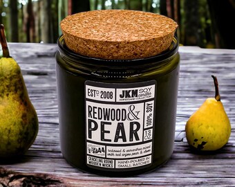 Redwood & Pear 13oz Soy Candle - Ampersand Collection