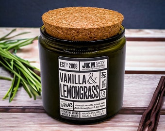 Vanilla & Lemongrass 13oz Soy Candle - Ampersand Collection